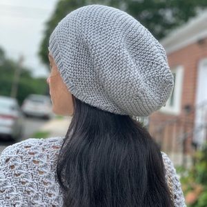 NEW HANDMADE Light Gray Beanie Hat